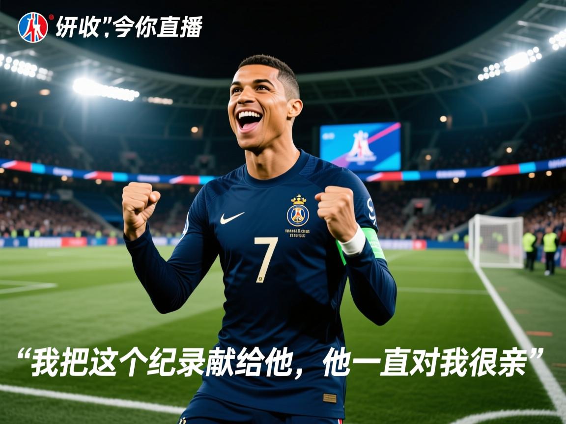 姆巴佩模仿C罗庆祝：“我把这个纪录献给他，他一直对我很亲”  第1张